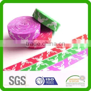 Wholesale Dye Sublimation Printed Fold Over Elastic for Hair Tie thumbnail-1