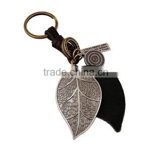Custom Punk Leaves Leather Key Chains - Promotional Items thumbnail-1