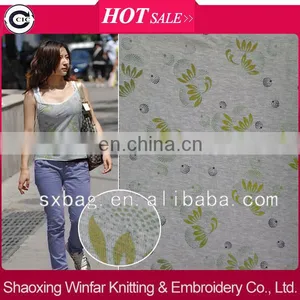 Shaoxing Winfar Melange Polyester Printed Knit Fabric Single Jersey for Garment thumbnail-1