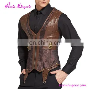 Custom Fashion Zipper Brown Lace Slimming Waist Corset Busk Tank Top thumbnail-4