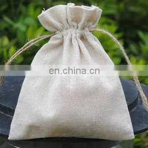 Custom Jewelry Pouch Linen Drawstring Pouch Wholesale Linen Pouch Printed Logo With Jute Strings thumbnail-1