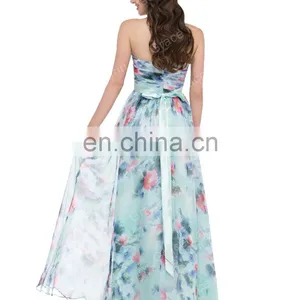 GK Flower Pattern Strapless Chiffon Long Printed Flora Prom Dress 8 Size US 2~16 GK000004 thumbnail-2