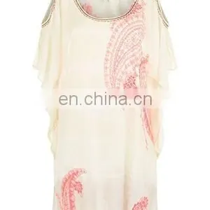 2015 Wholesale Factory Price PAISLEY COLD SHOULDER KAFTAN Kaftan For Women Summer Wear thumbnail-4