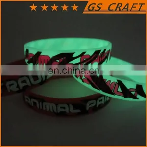 Silicone Bracelet Glowing in Dark With Printed Logo/green Color Luminous Silicone Bracelet /best for Gifts to Friends thumbnail-1