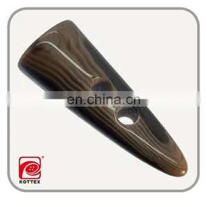 Factory 2 Holes Brown Imitation Horn Color Resin Toggle Could Has The Leather To Be Toggle Finished thumbnail-3