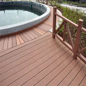 Engineered Teak Wood Grain Flooring WPC Composite Decking 22*140mm thumbnail-3