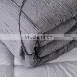 Home Bedroom Bedding Quilt Pillow Set Solid Color Bedspread Household Quilted Quilt Cover Embossed Bedspread Set thumbnail-6