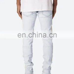 DiZNEW White Mens Wholesale Track Scratch Denim Jeans Pants For Men thumbnail-6