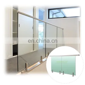 Construction Balustrade Strengthened Handrail Durable Frameless Glass Railing thumbnail-3