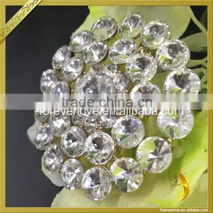 Costume Jewelry Brooches Flower Rhinestone Hair Brooches Bling Rhinestone Brooches for Sashes FB-072 thumbnail-3