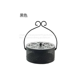 Iron Fireproof Mosquito Coil Box Tray Household With Lid Gray Color thumbnail-3