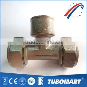 Pipe Accessory Brass Forged Union Equal / Male / Female Tee Fitting With Lead Free thumbnail-1