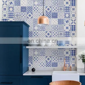 Blue and White Porcelain Art Tiles Chinese Blue Restaurant Kitchen Tiles thumbnail-5
