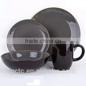 Stoneware 16pcs Dinnerware Set With Gray Reactive Glaze thumbnail-1