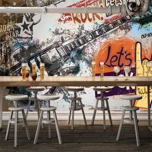 Custom Bar Dance Wallpaper Background Wall Paper Summer Outdoor Dinner Mural Restaurant Clubs KTV Decor Murals 3D Dropshipping thumbnail-5