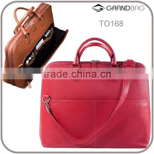 High Quality Pebble Leather Ladies Laptop Bag Women Briefcase thumbnail-1