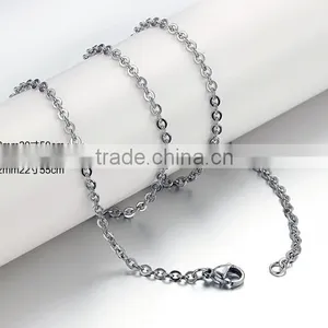 100% 316L Stainless Steel Chain Necklace Silver Gold Plated Snake Chain for Pendants thumbnail-3