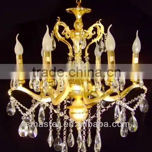 Hot Sale 2013 5 Star Hotel Gold Color Crystal Modern Pendant Lights With 6Lights Chrome Finished thumbnail-1