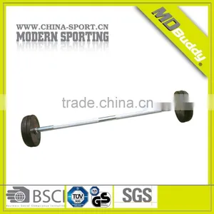 Weightlifting 10kg Straight Bar Rubber Coated Barbell thumbnail-1