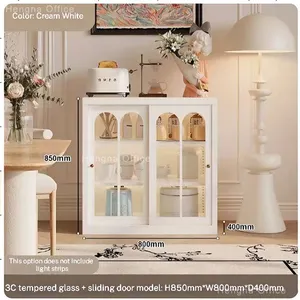Steel Sideboard- CBT469| Luxury Nordic Style With Reeded Glass Doors&Adjustable Laminate for Dining Room-China Factory Hengna Wholesale thumbnail-1
