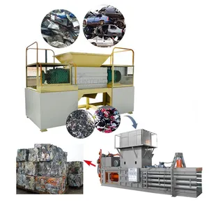 Aluminium Rubber Cardboard Plastic Shredder Trash Recycling Machine Garbage Shredder and Baler thumbnail-1