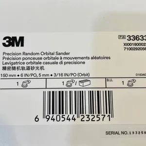 3M 33633 Precision Random Orbital Sander 6In 150mm,5mm 3/16In Orbit Polishing Machine thumbnail-3