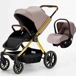 Best Hot Mum Brand Linen Stroller Walker Carrier With 5-Point Safety Belt Foldable Design 20KG Load Capacity for Babies thumbnail-3