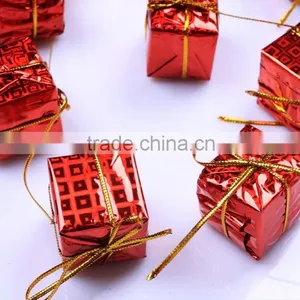 12PCS per Pack Gift Box Merry Christmas Tree Ornaments 3cm Color Laser Small Gift Bags thumbnail-2