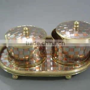 Brass Serving Tray With Pot, Misridan, Sugar Pot thumbnail-1