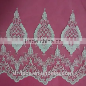Top Quality French Vintage Style Embroidery Cotton/nylon Lace Trim for Lady Dress Net Embroidery Lace Trim thumbnail-1