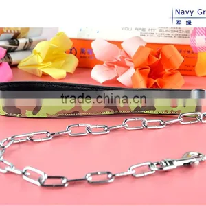 China Leather Lead Hand Pulling Chain Dog Leash thumbnail-6