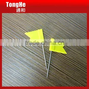 Yellow Color Crafts Making Flat Shape Plastic Flag Map Pin thumbnail-3