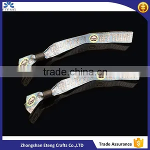 Promotional Cheap Plastic Clip Woven Memorial Wristband thumbnail-1