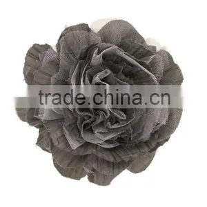 Crinkled Fabric Flower Fascinator Hair Clip/Barrettes thumbnail-1