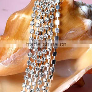 Wholesales AAA Quality Shinny Crystal Cup Roll Rhinestone Chain for Jewelry Making thumbnail-1