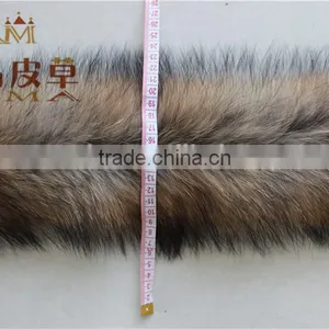 The Factory Wholesale and Retail Long Hair Genuine Nature Raccoon Fur Trim Strips Collar thumbnail-2