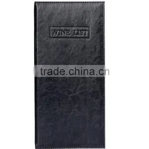Black High Quality Leather Wine List Folder Menu Cover for Resturant thumbnail-4