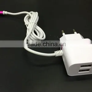 5V 2.1A EU Plug With 2USB Travel Charger thumbnail-1