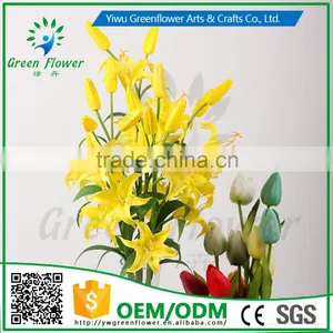 2016 Wholesale Mini Lily Artificial Flowers Real Touch Bouquet Wedding Bridal Home Declarative Flowers thumbnail-5