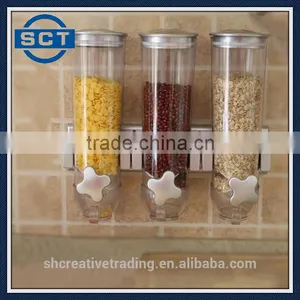New Space Wall Mount Dispenser Triple Kitchen Dry Food Cereal Canister Storage thumbnail-4