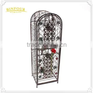 Best Price Antique Metal Display Rack Wrought Iron Corner Wine Cabinet thumbnail-2