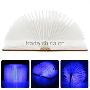 Folding LED Nightlight Creative LED Book Light Lamp Best Home Novelty Decorative USB Rechargeable Lamps White/Warm/Blue/Red thumbnail-3