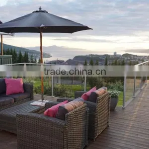1265mm High Balcony Glass Railing Aluminum Post thumbnail-2