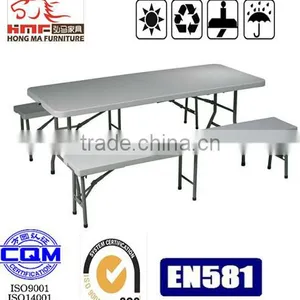 6ft Outdoor Plastic Folding Bench thumbnail-2