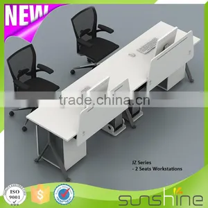 Office Workstation Partition for 2 Person Special Design Metal Table Leg With Wire Trough thumbnail-1