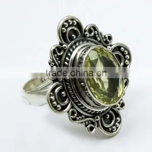 Paradise !! Lemon Topaz 925 Sterling Silver Ring, Indian Silver Jewellery Supplier, 925 Silver Jewellery thumbnail-1