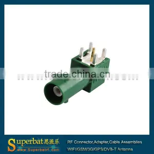 Fakra Plug PCB Mount Right Angle Connecntor Green /6002 Car TV1 thumbnail-1