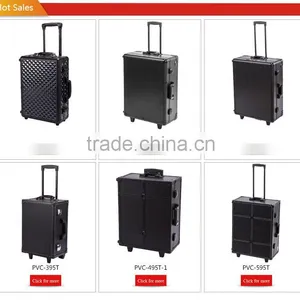China Supplier Black Aluminum Nail Polish Trolley Case and Rolling Nail Organizer Case thumbnail-6
