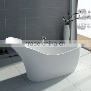 Portable Freestanding Solid Surface Bathtub,Italia Classic Design Resin Stone Round Bathtub for Bathroom Furniture thumbnail-2