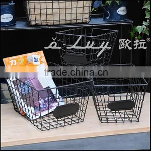S/3 Grey Weavy Wire Basket Set thumbnail-1